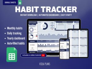 advanced habit tracker & goal setting dashboard | daily monthly yearly analytics