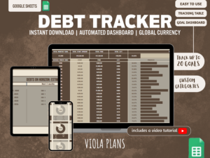 debt payoff tracker spreadsheet | monthly debt snowball & avalanche calculator | financial freedom planner | google sheets